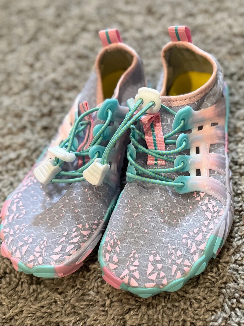 5/$25 Girls water shoes with elastic closure- purple, Pink & Teal. Size 1